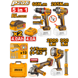 Powertool Combo Kit 5pc C/l INGCO